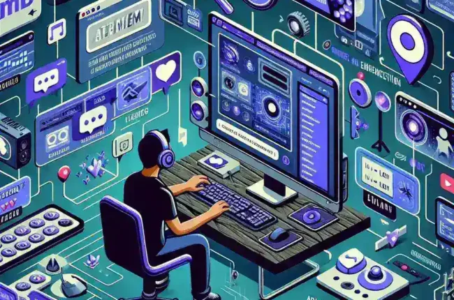 "Imagen destacada de extensiones de Twitch mostrando ejemplos de herramientas interactivas para mejorar la experiencia de transmisión en vivo, incluyendo estadísticas y elementos de interacción para los espectadores."