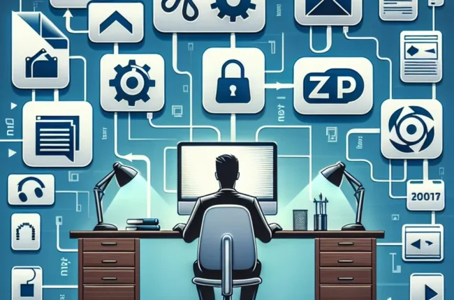 "Guía completa sobre herramientas para trabajar con archivos comprimidos: visualización de un software de descompresión de archivos en una interfaz de usuario amigable."